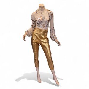 1950s Gold Lamé Cigarette Pants